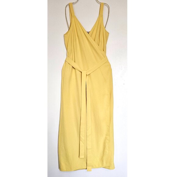 Everlane Sleeveless The Japanese GoWeave Tank Wrap Midi Dress, 4, Yellow - Picture 2 of 9